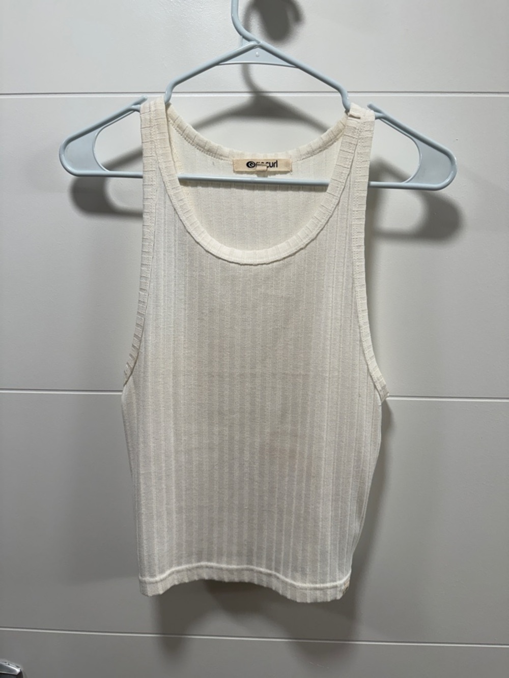 Rip Curl Cream Ribbed Scoop-Neck Tank